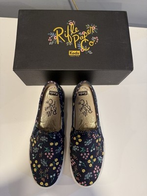 Keds x Rifle Paper Co Floral Canvas Slip-On Sneakers Navy/Multicolor WF65564