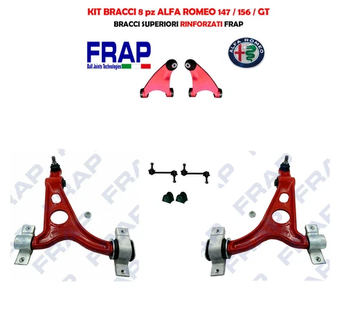 FRAP ALFA ROMEO 147 156 GT LOWER + UPPER ARMS + REINFORCED CONNECTING RODS KIT