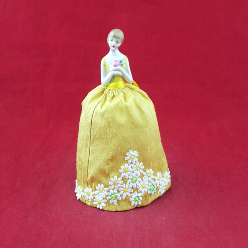 Vintage Porcelain Pin Cushion Half Doll Dressed - 7050 OA - Picture 1 of 8