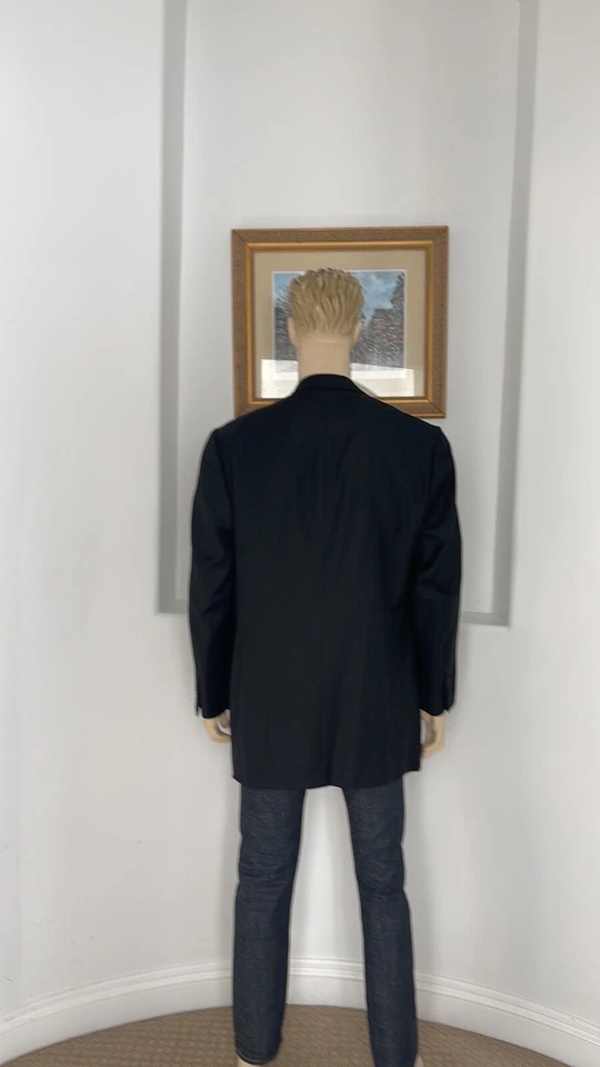 GIANLUCA ISAIA NAPOLI WOOL SUPER 150'S BLACK TUXEDO BLAZER JACKET 1 BUTTON 58 - Image 2 of 4