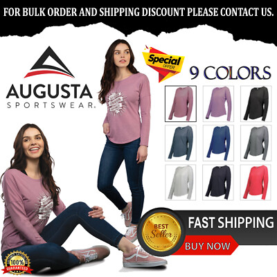 Augusta Sportswear Ladies Lux Tri-Blend Scoop Neck Long Sleeves T