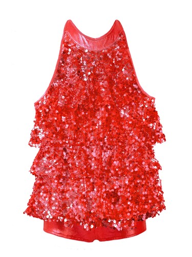 Kids Girls Shiny Sequins Ballet Jazz Dancing Leotard Dress Performance Costume - Picture 37 of 66