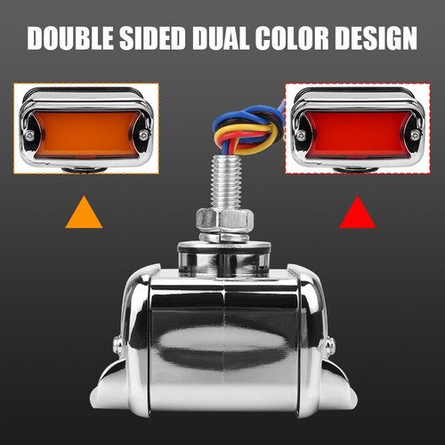LED Dual Face Truck Fender Pedestal Side Marker Light Turn Signal Amber 4wires - Picture 5 of 9