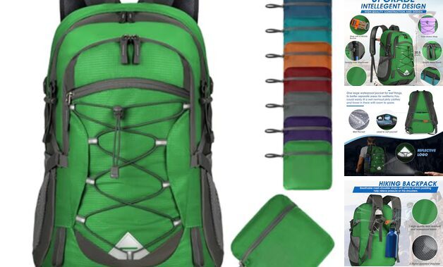 ハイキング バックパック 40L パッカブル 軽量 キャンプ バックパック メンズ グラスグリーン