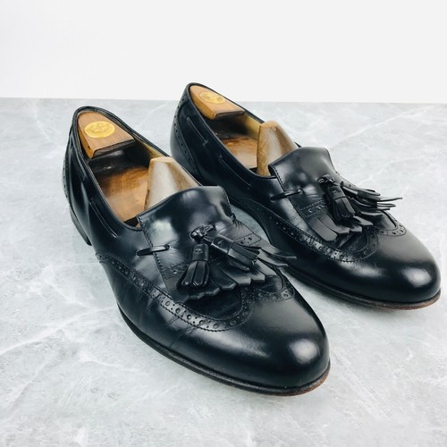 Vintage Salvatore Ferragamo Mens Size 8.5 Loafers Leather Tassel Wingtip kiltie - Picture 2 of 11