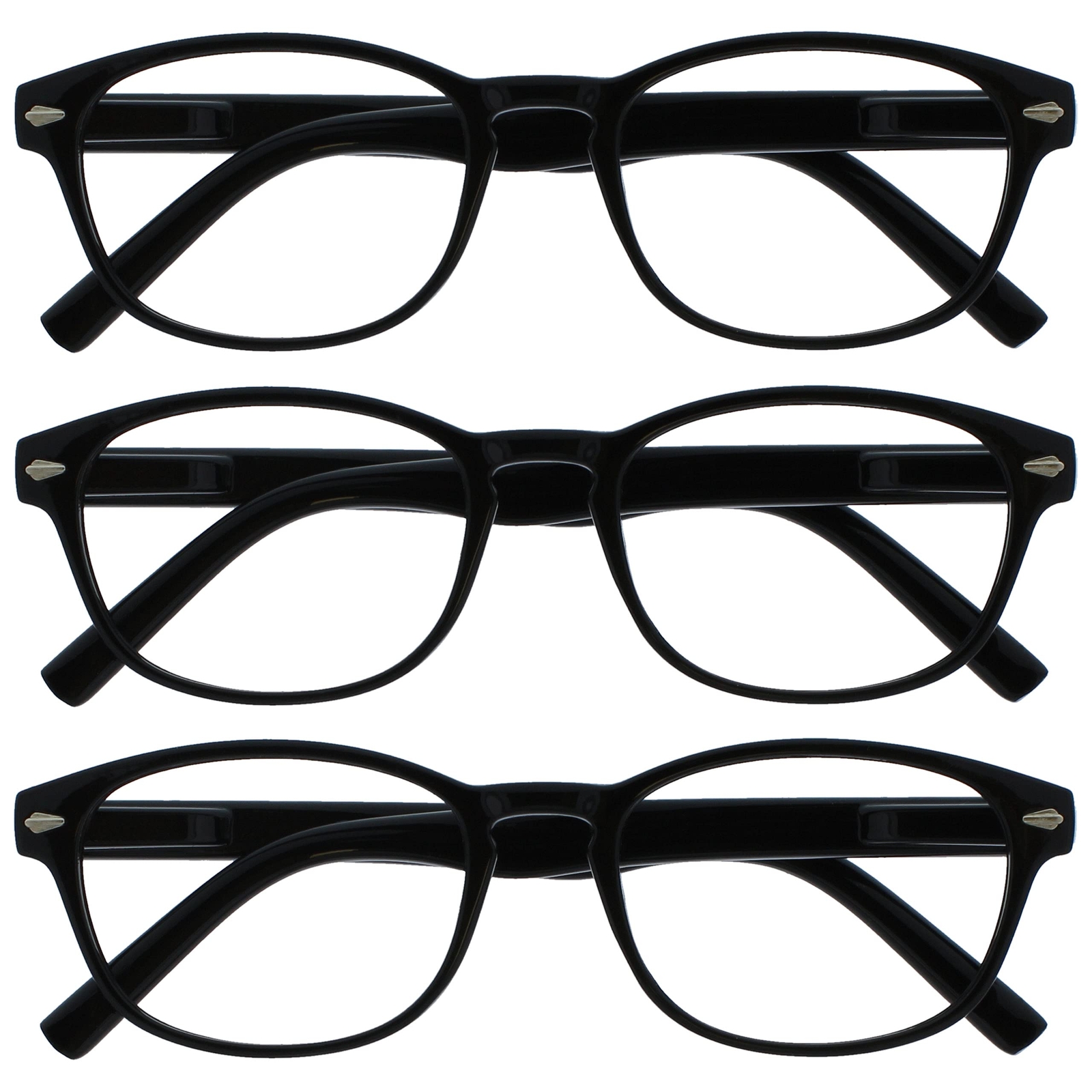 L'azienda Occhiali Da Lettura Nero Lettori Valore 3 Pacco Donna Uomo (e3z)