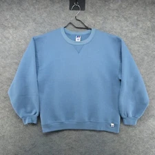 VTG Russell Athletic Sweatshirt Mens Medium Blue Crew Neck Pullover Y2K