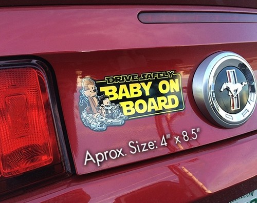 Bambino Han E Chewbacca Su Tavola Bumpersticker Adesivo Falcon Star Wars Chewie - Foto 4 di 5