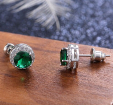 Girls Earring's for Christmas Gift 2.3CT Simulated Classic Round Silver Plated