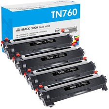 4PK TN760 Toner Compatible With Brother TN730 MFC-L2710DW L2750DW DCP-L2550DW