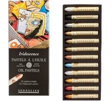 Sennelier Oil Pastel Set - 12 Iridescent - Stunning Shimmering Colours!