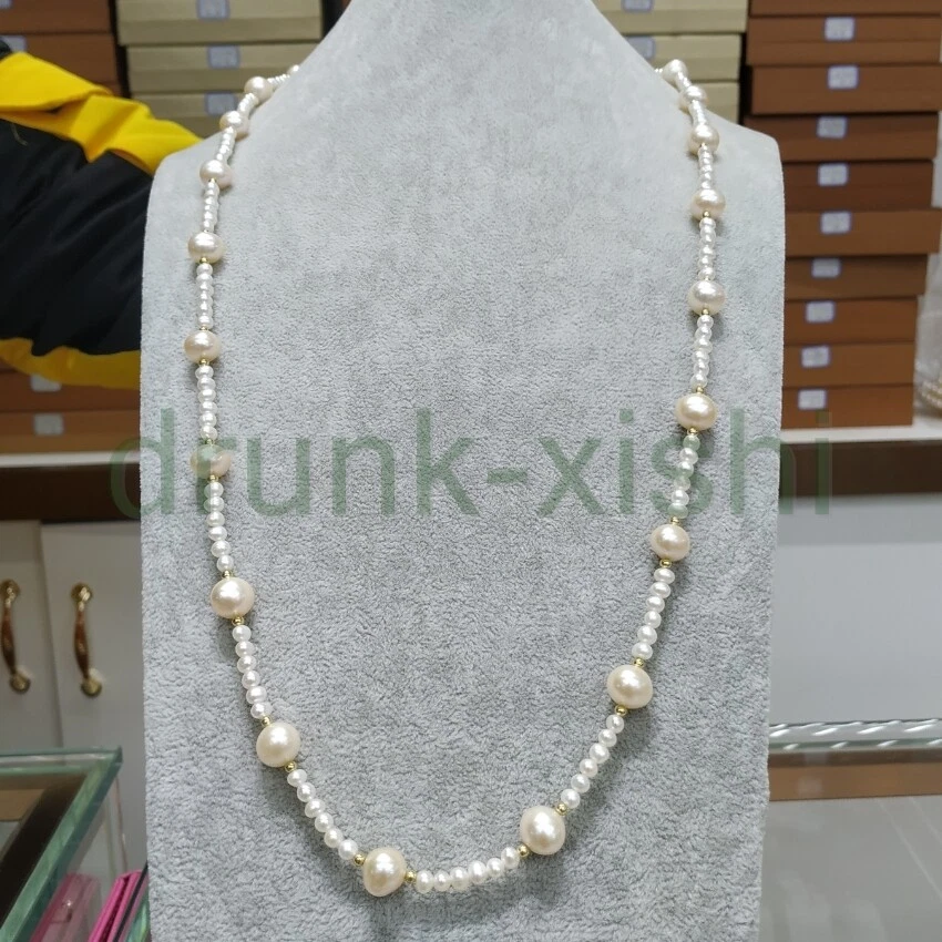 38" Genuine White Golden Pink South Sea Mixed Pearl Necklace 14k Gold P - Image 4 of 4