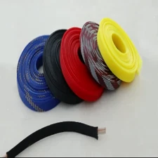 Expandable Wire Cable Sleeving Tube Sheathing PET Braided Tubing 50mm Dia