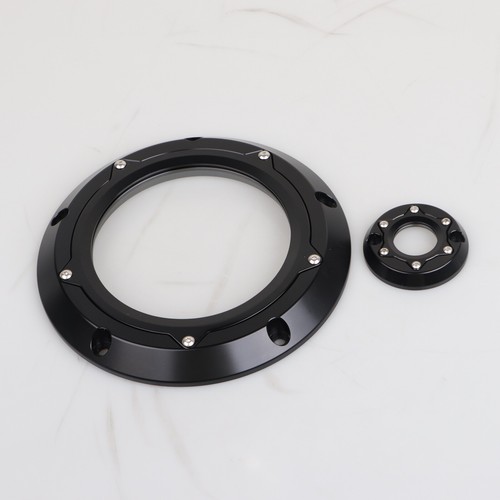 Cubierta de temporizador Derby de motor transparente CNC negra para Harley M8 Touring 17-23 FLHR - Imagen 2 de 10
