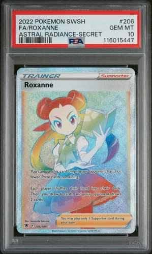PSA 10 2022 Pokemon SWSH Astral Radiance 206 Roxanne Rainbow Secret Rare
