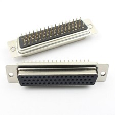 1Pcs D-SUB 50 Round Pin Female Straight Through Hole PCB Connector 3 Row DB50F
