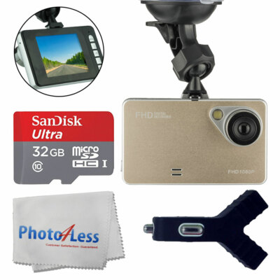Dashboard DVR Cam Car Driving Camera Recorder Dash Cam  Wide Angle + 32GB Card