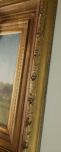 Pintura al óleo antigua enmarcada - Imagen 14 de 16