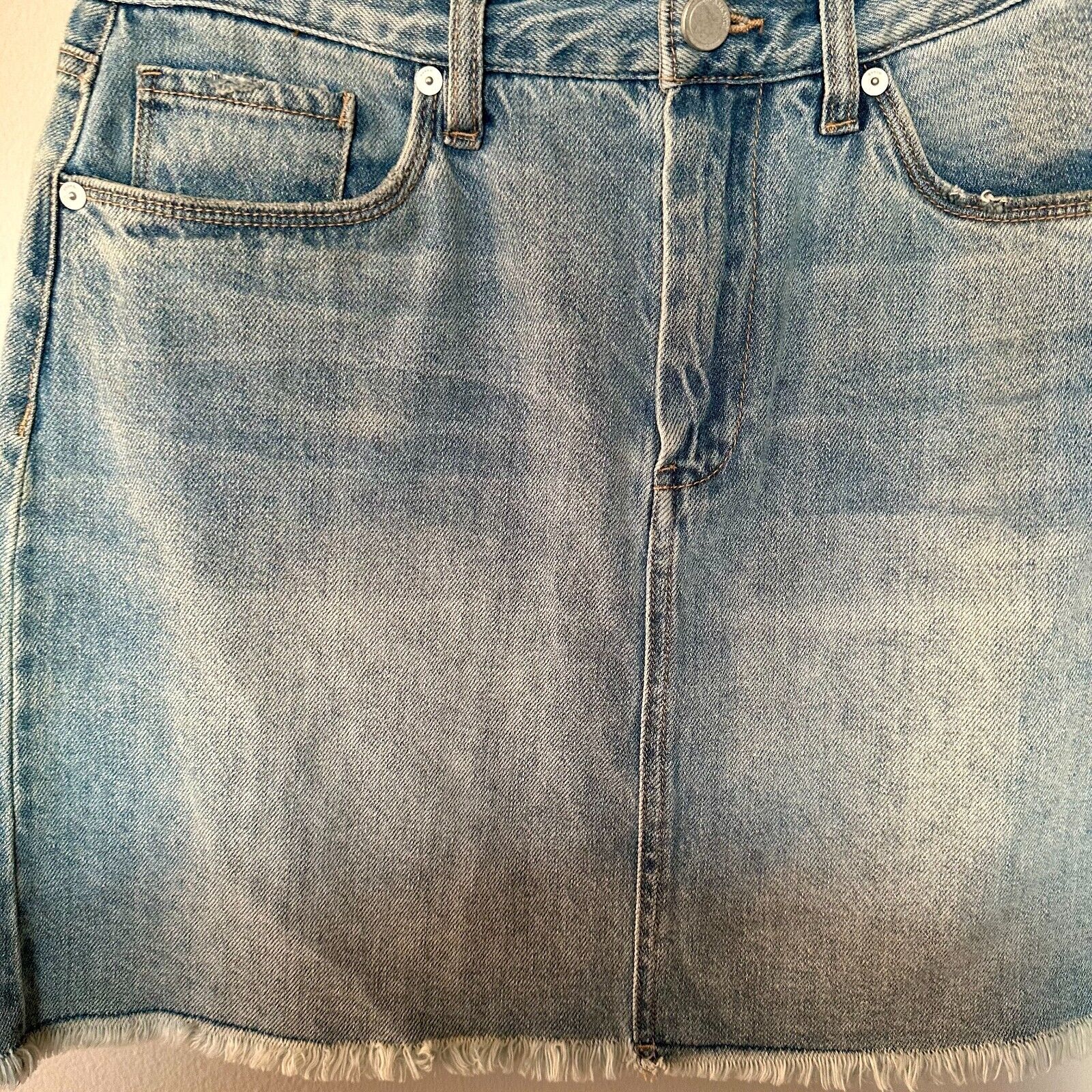 BLANKNYC Denim Jean Mini Skirt Raw Hem Blue Women… - image 4