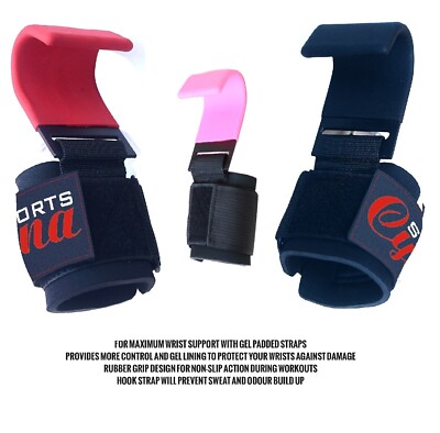 CynaSports Gym Weightlifting Power Training Dip Hook Bar Wrist Brace Support 