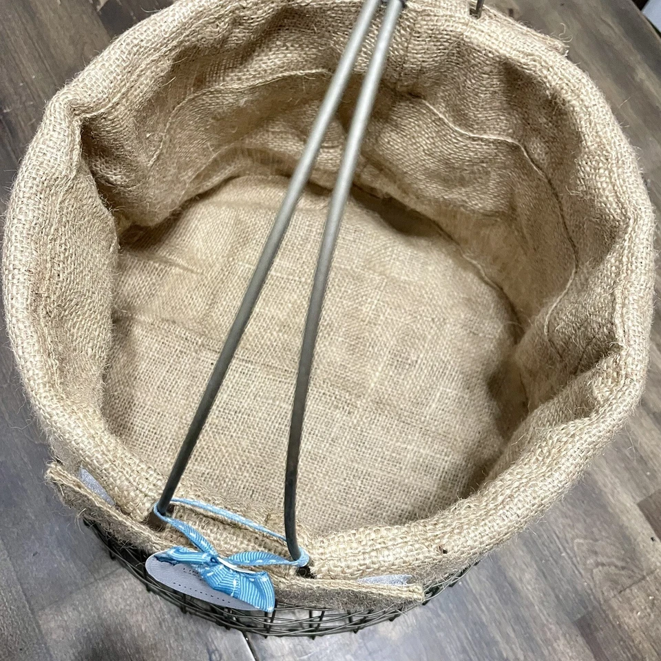 Large Pottery Barn Wire Easter Basket - Image 3 of 4