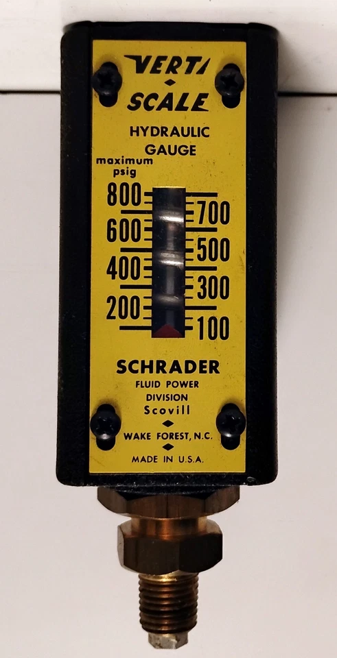 Schrader Bellows 608-0010 VERTI-SCALE 100-800 psig Hydraulic Pressure Gauge - Image 3 of 4