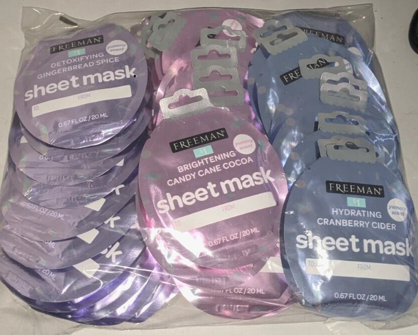 (36) Freeman Face Sheet Mask Bulk Lot Hydrating Skin Care Scented Party Favor - Image 3 of 4