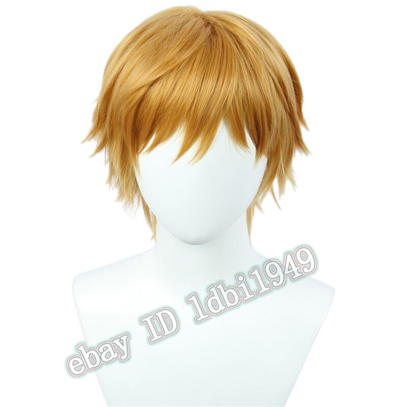 Anime Chainsaw Man Denji Cosplay Wig Short Golden Wigs Heat Resistant  Synthetic Hair