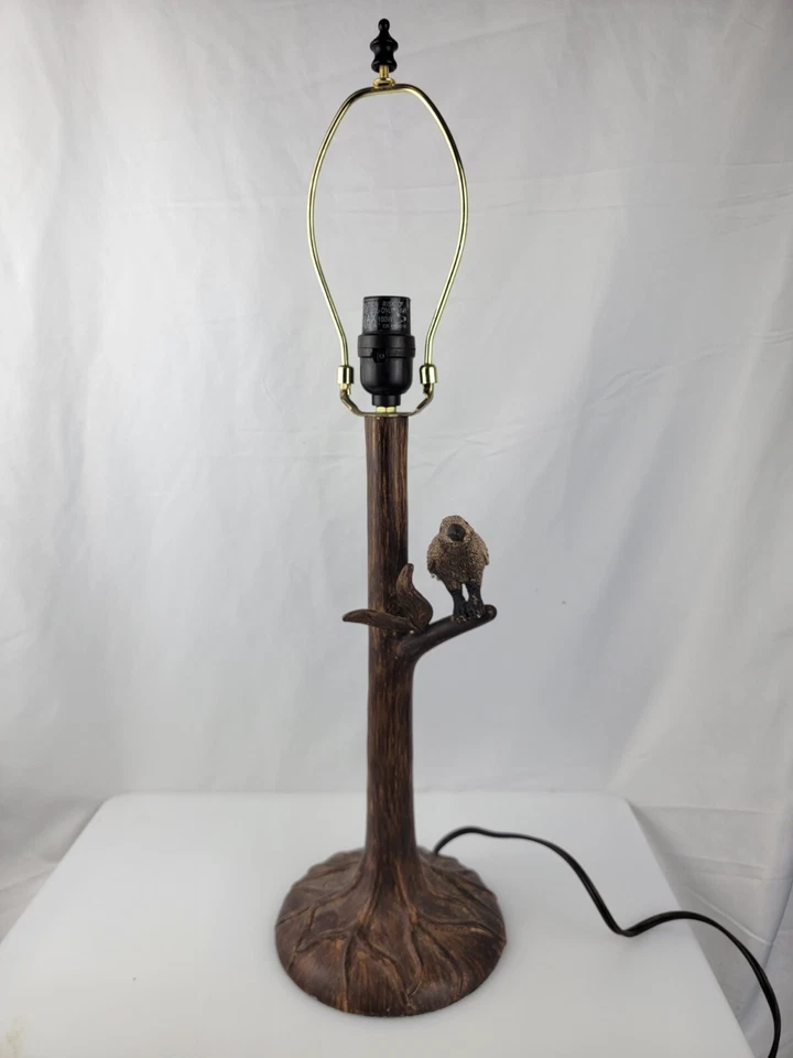 Poste de lámpara de 24,5" de alto solo loro/pájaro árbol brazalete perfecto para una pantalla Tiffany  Foto 2 de 4