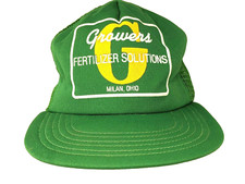 Vintage Growers Ohio Farm Trucker Hat Cap Green Mesh Snapback Made in USA