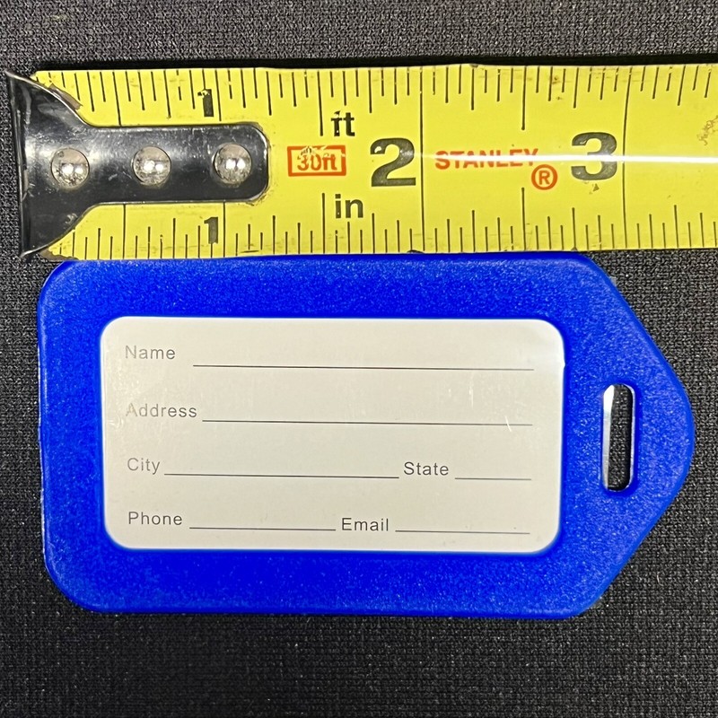 50 pk 3”x2” Blue Luggage Tags W/ Elastic Straps Airline Cruise Travel Bag Tags