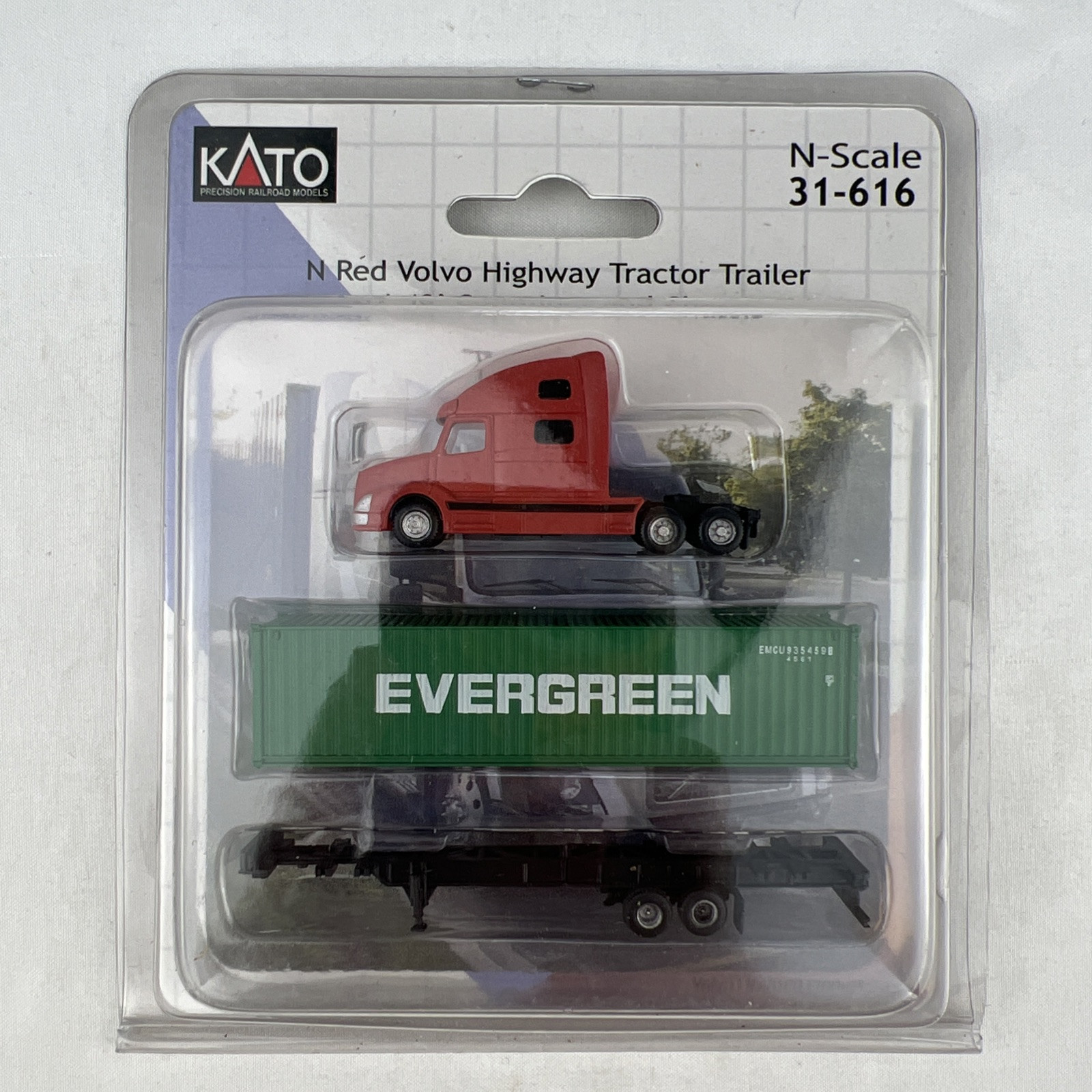Kato 31-616 N Scale Volvo Highway Tractor Trailer w/40' Container