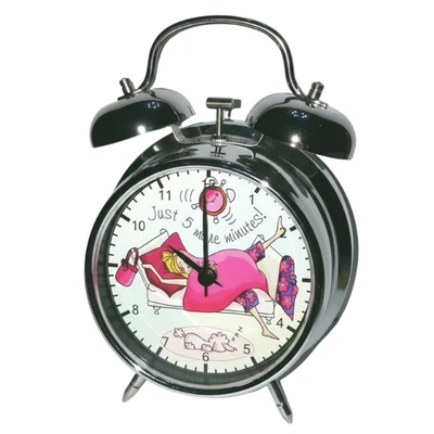 Vintage Chic Boutique Polish Chrome Twin Chime Alarm Clock Classic Bedside Clock - Image 1 of 2