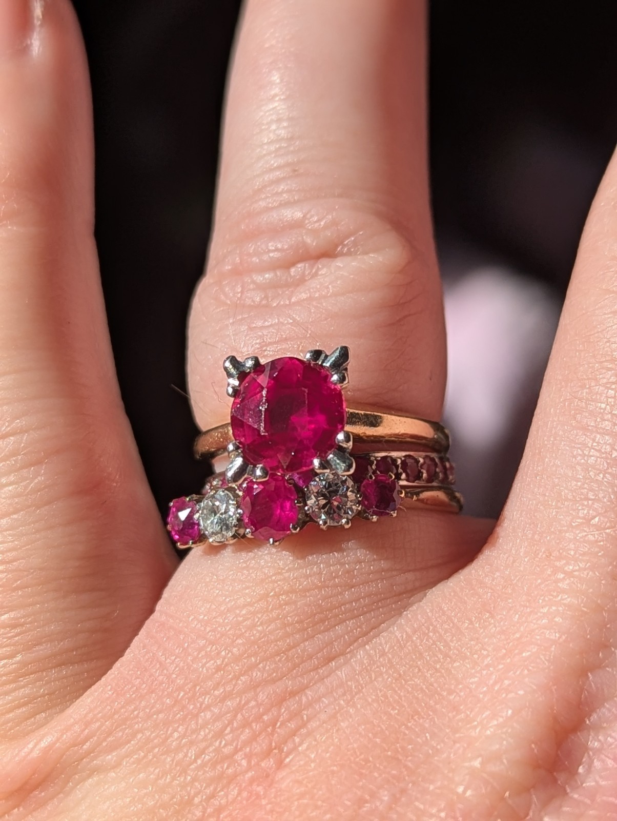 Vintage Single Cut Solitaire Ruby Ring 14k Gold - image 11