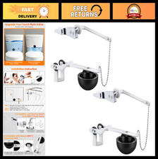 2 Set Touch Flush Valve for Eljer Toilets - Chrome Plated, Easy Install, Rubber
