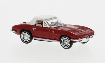 BREKINA  1962  CHEVROLET CORVETTE C2  RED / WHITE  HO  1/87  PLASTIC