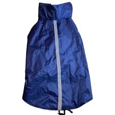 NWOT Large Dog Coat Navy Blue Lightweight Rain Jacket Reflective Adjustable