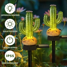 Solar Cactus Light Outdoor Decor, Cactus Solar Decorative Garden Stake Lighting