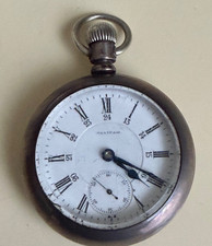 ANTIQUE WALTHAM VANGUARD 21 JEWEL RUBY RAILROAD TRAIN CASE POCKET WATCH WORKING