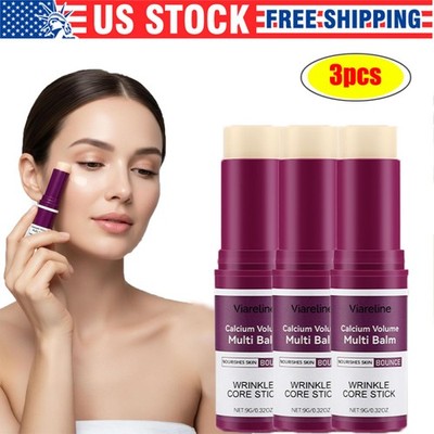 3Pcs Calcium Volume Multi Balm Anti Wrinkle Core Stick Collagen Moisturing Stick