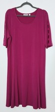 Susan Graver Dress Women's Size Large Pink Liquid Knit Cutout Sleeve Pre-owned
