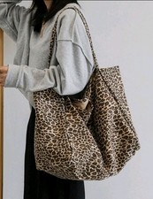 Animal Print Shopper Handtasche Tasche Schultertasche Tierdruck Leopardenmuster 