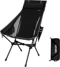 Portable High Back Camping Chair, Support Heavy Duty 440 Lbs, Compact Folding Ch