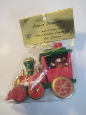Marcel Schurman Teddy Bear Train Vintage Wooden Christmas Ornament