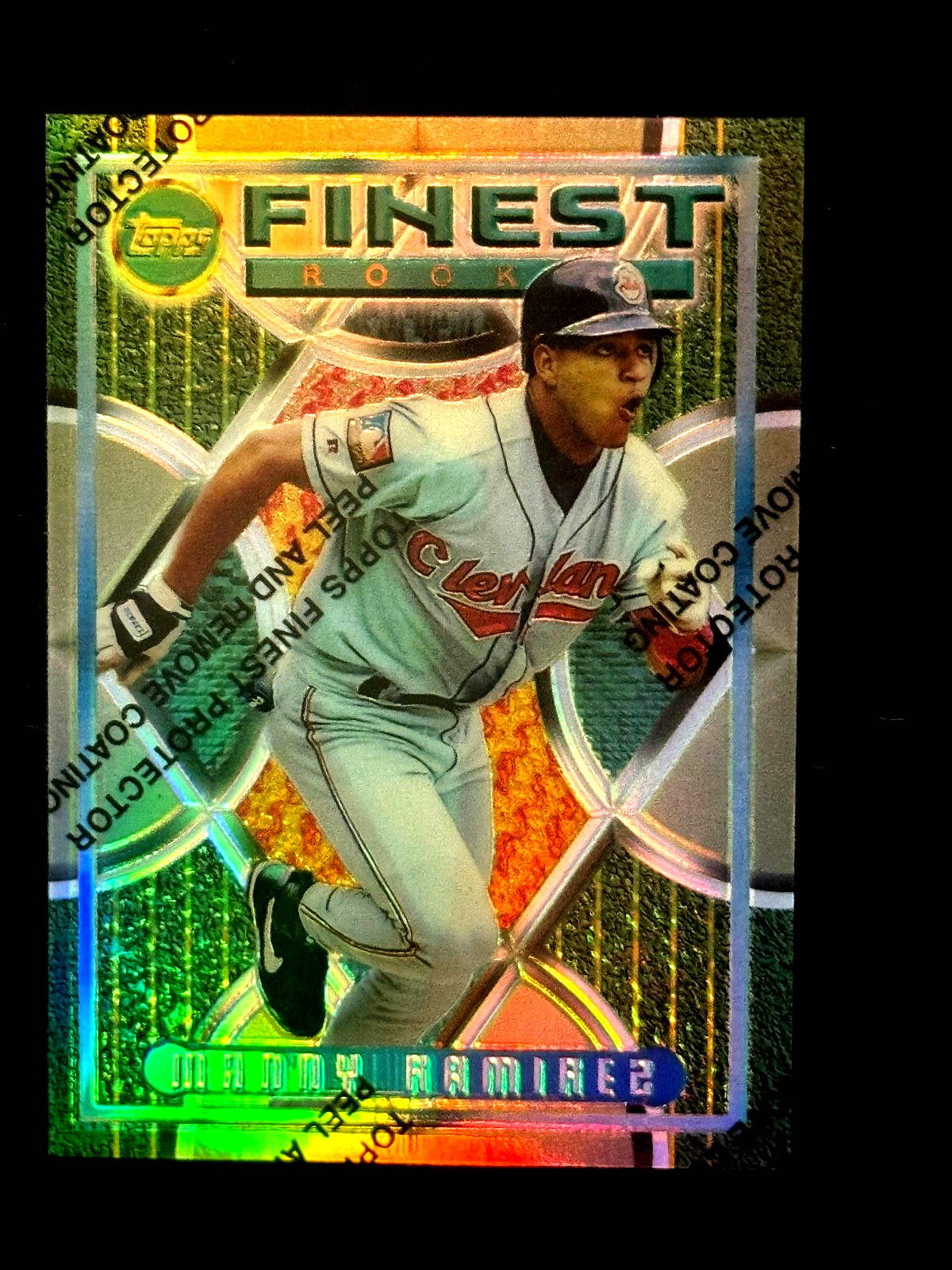 1995 MANNY RAMIREZ TOPPS FINEST REFRACTOR #4 CLEVELAND INDIANS WOW!