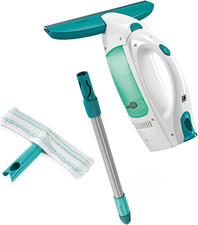 Dry & Clean Set Lavavetri Elettrico Con Manico E Washer Finestre, Bianco Blu