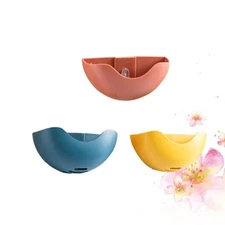 3 PCS Soap Tray with Drainage Wall-mounted Dish Bathroom Holder Rack