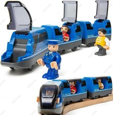 Battery Operated Locomotive Train for Wooden Tracks, Compatible with Thomas Brio