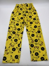 Pokemon Pajama Pants Youth Boys 14-16Y Yellow Logo Aop . 40932