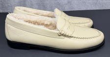 G.H. Bass  Co Whitney Cozy Fur Lined Weejuns Penny Loafer - Cream Women  s 10 M